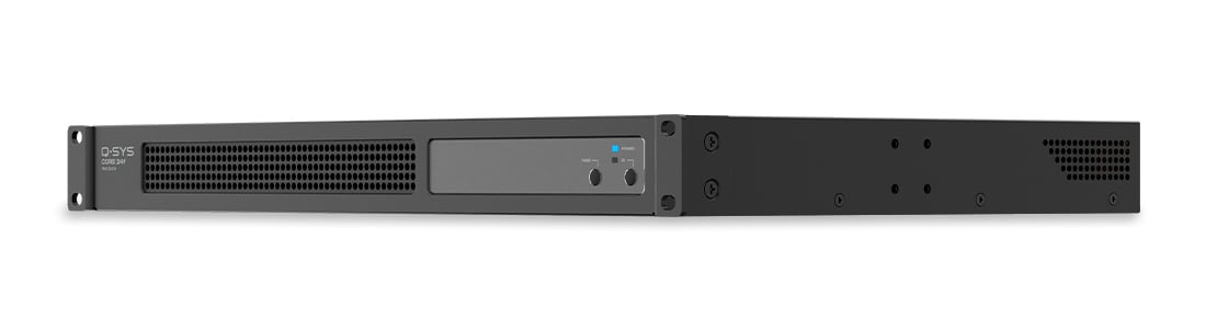 Linke Winkelansicht des Q-SYS Core 24f