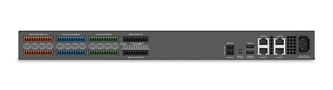 Rückansicht des Q-SYS Core 24f