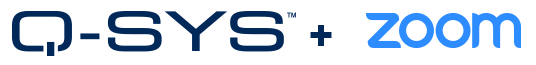 Q-SYS und Zoom-Logo