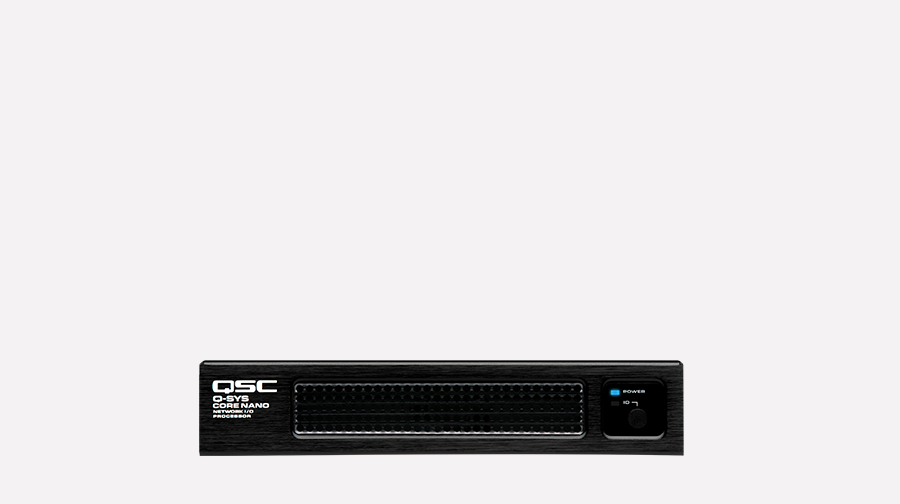 Frontansicht eines Q-SYS Core Nano