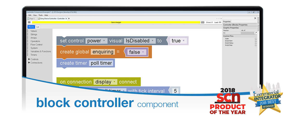 Bild des Laptop-Bildschirms, Text: Block Controller Komponente