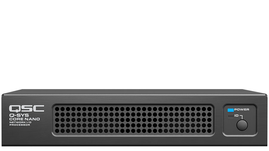 Frontansicht eines Q-SYS Core Nano