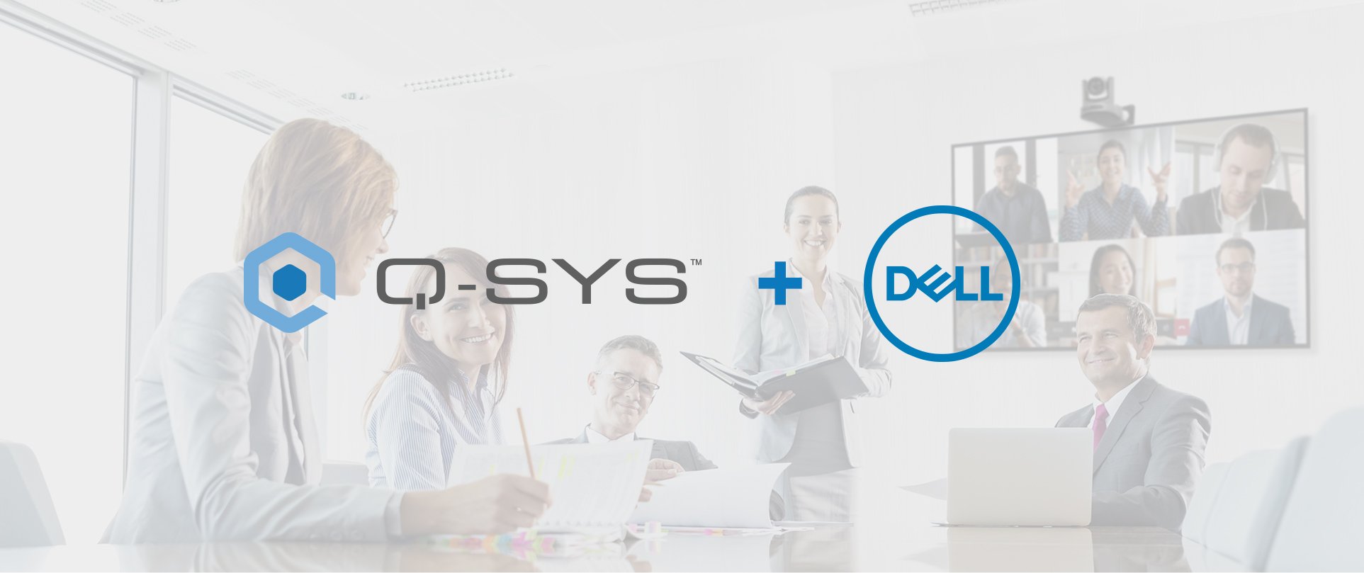 Q-SYS, and Dell logos